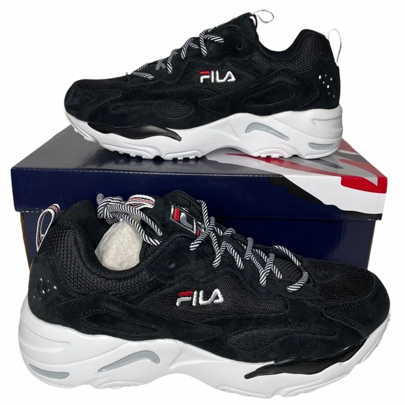 Fila Mens Ray Tracer Black/White Lifestyle Running - Picture 2 of 7